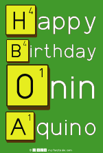 Happy
 Birthday
 Onin
 Aquino