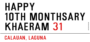 Happy 10th Monthsary Khaeram