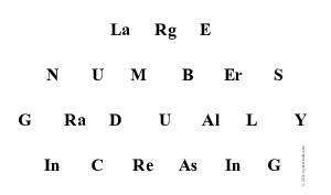 Large
 Numb|ers
 Gradually
 Inc|reasing
